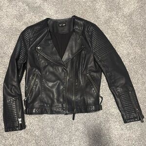 Topshop Faux Leather Moto Jacket